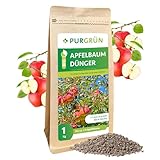Purgrün® Bio-Apfelbaum-Dünger 1 kg – Organisch-mineralische Rezeptur – Feinkörniges Krümelgranulat – NPK 6+2+7 – Mit Kalium für saftige Äpfel – Verbessert die Bodenqualität – Chloridarm
