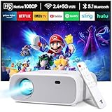 2024 Neues Hochleistungsbeamer, unterstützt Switch und PS5 ohne Verzögerung, Beamer mit WiFi und Bluetooth, 20000 Lumen 4K-Unterstützung, Full HD 1080P Auflösung, （Hochhelligkeitsversion）