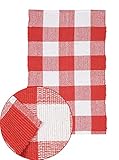Buffalo Plaid Teppiche für Wohnzimmer, 61 x 91,4 cm, orange-weiß, Küchenteppich, Eingangsteppich, Türvorleger, Vorleger, Bauernhaus-Badzimmerteppich, Büffelkaro, gewebte Flickenteppiche, 2 x 3
