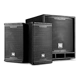 Power Dynamics Combo 1200 - PA Lautsprecher 2.1 DJ Boxen Set, 12 Zoll aktiv Subwoofer, 6,5 Zoll Topteile, Bluetooth, Mobile PA Anlage Komplettset - 1200 Watt - DJ Anlage
