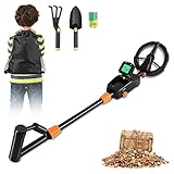 SUBTLETY Garten Metalldetektor Profi Metalldetektoren Set inkl. Spule, Sandschaufeln, Harke & Tragetasche Leichter Metallsuchgerät mit LCD-Display für Anfänger