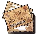 jwtyu 12 Stück Einladungskarten Kindergeburtstag junge Geburtstagseinladungen Piraten Schatzkarte Einladungskarten für Geburtstagsparty Schatzsuche Feiertage und Feste