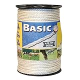 Kerbl Basic PE-Seil, Weidezaun Elektroseil Elektrozaun Kordellitze 6mmx200m Weiß