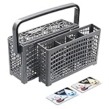 MP Pirol Besteckkorb für sauberes, hygienisches Besteck - Original Universal teilbar für alle Spülmaschinen kommt mit Magnet - 23x8,5+4,5x13,5 cm, Grau