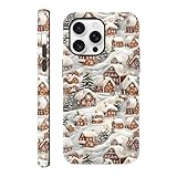 Krdvekm Handyhülle für iPhone 16 Pro Max hülle 6,9'', Aesthetic Schneelandschaft Winter Frauen Mädchen Muster 2 in 1 Case Silikon Schutzhülle Print Design Bumper Kratzfest Cover, 03