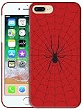 SM CASES Schutzhülle für iPhone 7 Plus, iPhone 8 Plus – Webspinne, rot, 3D-gedrucktes Design, Handyrückseite, Hartplastik, kompatibel mit iPhone 7 Plus/8 Plus