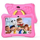 PRITOM 7 Inch, Android Quad Core 2GB RAM 32GB ROM BT WiFi Dual Camera Educational Games Child Lock Pre-Installed Kids Software with Kids Tablet Case Type C(Pink