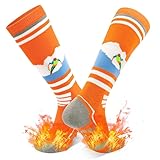 DECOVICI Skisocken für Damen und Herren, Kniestrümpfe Winter Thermo dicke Socken für Stiefel, Warme Funktionssocken für Kaltes Wetter, Snowboarden Wandern Reiten 1 Paar(39-44，Helles Orange