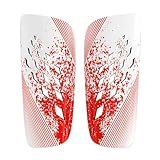 LeeQinersw Fußball Schienbeinschoner Als Beinschützer Und Trainingsschutz Die Fußballausrüstung mit Schutzpolster für Schutz Der Beine für Herren Damen Und Jugen, Rot