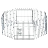 Feandrea Freilaufgehege Kaninchen, faltbar, transportabel, silbern PPK001W01