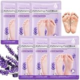 Katyjun 6 Paar Fussmaske Socken, Lavendel Foot Peel Mask Hornhaut und Abgestorbene Haut Entfernen