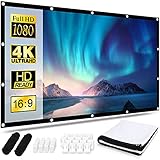Osoeri Leinwand Beamer 100 Zoll, 16:9 HD Faltbarer Beamer Leinwand, Anti-Falten Doppelseitige Projector Screen 221 x 125cm, Tragbarer Projektor Leinwand für Zuhause, Schule, Treffen