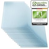 KAISER plastic® Gewächshausplatten 12 Stk. | Hohlkammerplatten Doppelstegplatten 6mm | Platten für Gewächshaus | Polycarbonatplatten 605 x 1210 mm - 6mm Stärke - 950g/m²