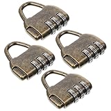 COLLBATH 4 Stück Antikes Zahlenschloss Retro stil Kombination Schloss für Schränke Koffer Rucksäcke mit Verstellbarem Passwort Rostfrei Leicht und Dekorativ für Aufbewahrungsboxen und