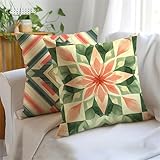 Kissenbezug 45x45cm 2er Set,Senf Outdoor Kissen Wetterfest Mandala Outdoor Kissenbezüge Wasserdicht Samt Quadrat Sofakissen Dekokissen für Garten Terrasse Stuhl Zimmer Wohnzimmer Deko Geschenkeo JX-91