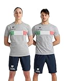 ARENA Trikot Italien Fin Pool Schwimmen Grau Unisex Herren Damen Tee T-Shirt, dunkelblau, S