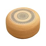 Bodenkissen, japanisches Bodenkissen, handgefertigt, rund, Stroh, -Sitzkissen, hautfreundlich, dick, Meditationsmatte für Zuhause, Büro, Schlafzimmer, Wohnzimmer oder Klassenzimmer, 40 cm