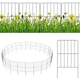 SOARS 25 Stück Gartenzaun, Teichzaun 60cm hoch, dekorative Zäune Komplettset Metall, Gitterzaun zum stecken, Hundezaun, Schwarz