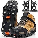 Steigeisen, Spikes Grödel für Schuhe Wanderschuhe Bergschuhe auf Winter EIS Schnee, Schuhspikes Ice Schuhkrallen Eisspikes Wandern [Edelstahl-Spikes]
