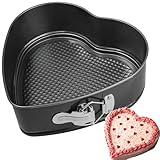 Kamehame Springform Herz Kuchenform 25,5 x 23,3 x 7,4 cm Herzform Backform Herzbackform Antihaftbeschichtet Kuchen Form Schwarz, 1 Stück