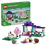 LEGO Minecraft Das Tierheim, Spielzeug mit vielen Tier-Figuren für Mädchen und Jungen ab 7 Jahren, Geschenk für Gamer und Kinder, Modell-Set des Ebene-Bioms aus Steinen 21253