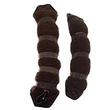 JUSTFOX - Einfache Frisurhilfe für Dutt Haarknoten Donut Volumizing 3 verschiedenen Farben (Braun)