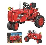 Pasyru Technik Klassisch Traktor Bausteine, 302 Teile Retro Traktor Klemmbausteine Bausatz Modell, MOC Bausteine Spielzeug Modellbausatz, Kompatibel mit Großen Marken