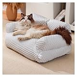 Weiches, kühlendes Katzen-Sofa, Sommerschlafsofa, kühles Eis-Seiden-Sofa für kleine, mittelgroße und große Hunde und Katzen, atmungsaktiv, abnehmbar, waschbar, Haustiersofa mit rutschfester Unterseite