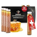 SwissBii Gelee Royale vital Monatspackung – 100% Rein, Reich an Vitaminen. Zur Unterstützung von Energie, Immunität und Hautgesundheit, natürliche & hochwertige Vitamine Trinkelexier mit Honigwein