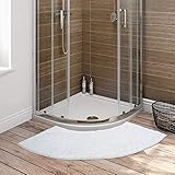 KKPW Duschvorleger Eckdusche, rutschfest Badteppich Eckdusche Aus Mikrofaser, Waschbar Badematte Halbrund, rutschfeste Unterseite, Anthrazit, 100x45 cm