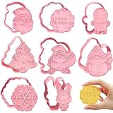 Ausstechförmchen Weihnachten,8 Stück Kunststoff Stempel Ausstechformen,Plätzchenformen für Kinder,Fondant Ausstechformen,Cookie Backen Form,Backen Küche Zubehör