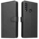 ZRANTU Hülle Huawei P30 Lite Handyhülle mit RFID Schutz, Huawei P30 Lite Klapphülle Leder Handytasche Flip Case Brieftasche mit Kartenfach/Magnetverschluss Lederhülle für Huawei P30 Lite, Schwarz