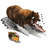 Madd Capp 887000 Shapepuzzle, Konturpuzzle Grizzlybär 1000 Teile, für Erwachsene und Kinder ab 12 Jahren