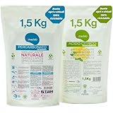 Set mit Zitronensäure für Waschmaschine + Natriumpercarbonat zum Aufhellen (1,50 kg + 1,50 kg), kombinierte Wirkung für Bleichmittel und Weichspüler, Entkalker im Badezimmer, Anti-Schimmel