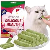 Katzengras Sticks, Katzengras Snack, Katzengras-Beißstab, 10 stück Beißstäbe Aus Katzengras für Hauskatzen, Kauspielzeug Für Katzen zur Zahnpflege, zur Verbesserung der Katzenverdauung(50g)