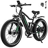 HITWAY E Bike Elektrofahrrad für Erwachsene 26 Zoll 4.0 Fat Tire Ebikes, 48V 15Ah Mountain E-MTB Fahrrad,Pedelec,7 Gang,bis 70-150km