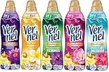 VERNEL Weichspüler Aromatherapie-Set 5x 37 Waschladungen (185WL) 1x Sinnliche Frangipani, 1x Zauberhafte Malediven, 1x Faszinierender Dschungel, 1x Traumhafte Lotusblüte, 1x Bezaubernde Magnolie