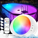 DeeprBlu 2024 Verbesserte Poolbeleuchtung Unterwasser mit Fernbedienung, Schwimmende Poolbeleuchtung Akku, Magnetische Poolbeleuchtungen mit Saugnäpfen, IP68 Wasserfest Whirlpool Licht für Badewanne