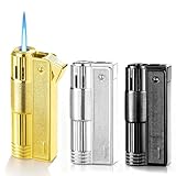 3 Stück Sturmfeuerzeug, Jetflamme Nachfüllbares Sturmfeuerzeug, Outdoor Gasfeuerzeug, Premium Feuerzeug, zigarrenfeuerzeug, Gas-Feuerzeug, Stabfeuerzeug Lang für Kerzen, Küche, Campi(Ohne Gas)