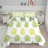 Linfye Bettdecke 155x220 4 Jahreszeiten GrüNe Monstera Bettbezug Ganzjahresdecke 155x220 Bettdecke Waschbar Bettdecke Ohne Bezug Nutzbar Mikrofaser Steppdecke Schlafdecke BC489