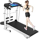 Tragbares, zusammenklappbares, nicht elektrisches motorisiertes Decathlon-Laufband, verstellbar bis zu 14 km/h, Geschwindigkeitseinstellung, sehr geeignet für Zuhause/Büro