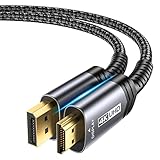 JSAUX 4K DisplayPort auf HDMI Kabel 1M, DP auf HDMI Stecker, Video UHD 4K @ 30Hz Nylon geflochten DP auf HDTV unidirektionales Kabel für Dell, Monitor
