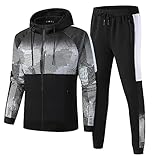 C-IN-C Herren Jogginganzug Barockmuster Sportanzug für Männer Trainingsanzug Laufanzug Gym Freizeitanzug Modell (DE/NL/SE/PL, Alphanumerisch, XXL, Regular, Regular, Schwarz-(NEA21))