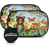 CARAMAZ Sonnenschutz Auto Baby mit UV Schutz Zertifiziert - Opti-Dark - Sonnenschutz Auto Saugnapf - Sonnenschutz Auto Seitenscheibe - Autofenster Sonnenschutz Kinder - Verdunklung 51x31cm, 2 Stück