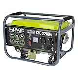 KS BASIC 2200А Stromerzeuger, 5,5 PS 4-Takt Benzinmotor, Aluminium Alternator, Automatischer Spannungsregler (AVR), 2200 Watt, 16A, 230V Generator, für den Heim- und Freizeitbedarf