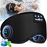 Musicozy Schlafmasken-Kopfhörer, verbesserte Bluetooth V5.3 Schlaf-Kopfhörer mit verstellbaren Kopfhörern für Seitenschläfer, atmungsaktiv und bequem, Bluetooth-Augenmaske, Tech-Gadgets, Schlafhilfen