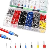 Aderendhülsen Set 1200 Stück, Aderendhülsen 0,5 mm² - 10 mm², Isolierte Aderendhülsen Sortiment, Aderendhülse Set für Drahtverbindung