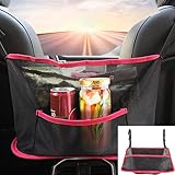 Auto-Netz-Organizer,Sitzlehne,Netztasche,große Kapazität Auto Sitz zurück Mesh Pocket Organizer,für Geldbeutel, Dokument, Barriere der Rücksitz Haustier Kind(Rot)