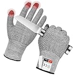 flintronic Schnittfeste Handschuhe, LEVEL A5 Schnittschutzhandschuhe küche, Schnitzhandschuhe für Erwachsene, Schnitthandschuhe Küche, Gartenhandschuhe Touchscreenhandschuhe Schnittschutz Handschuhe