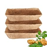 Kokosnuss-Kokos-Einlage – umweltfreundliche Unterlage, dickes Kokoslaken, flexible Bio-Faser, wasserabsorbierendes Design | Natürliche Ersatzauskleidung für Deckfenster-Pflanzkasten, hängender Blument